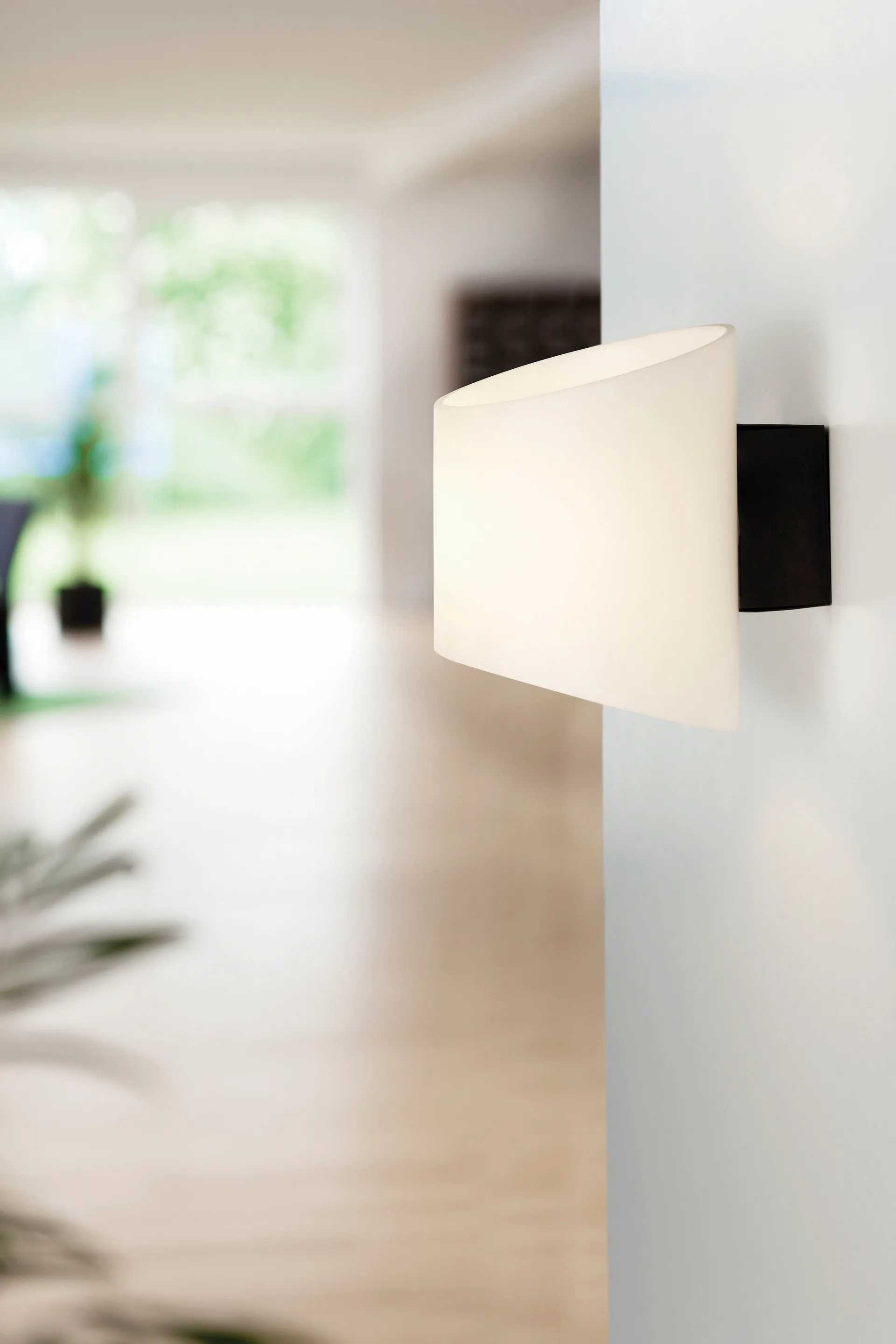 Lampada da parete ovale Evoke, Antracite-opale vetro Herstal