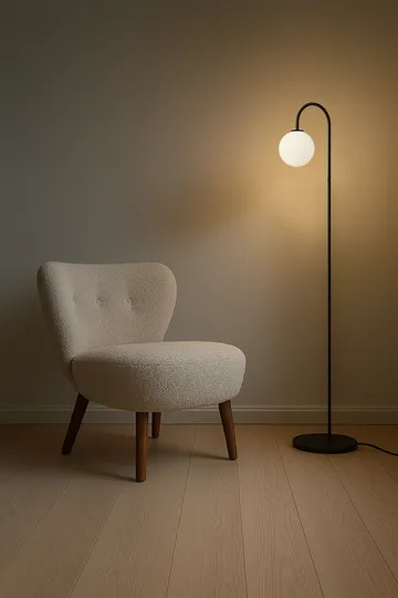 Lampada da pavimento Ballon 137 cm - Nero - Herstal