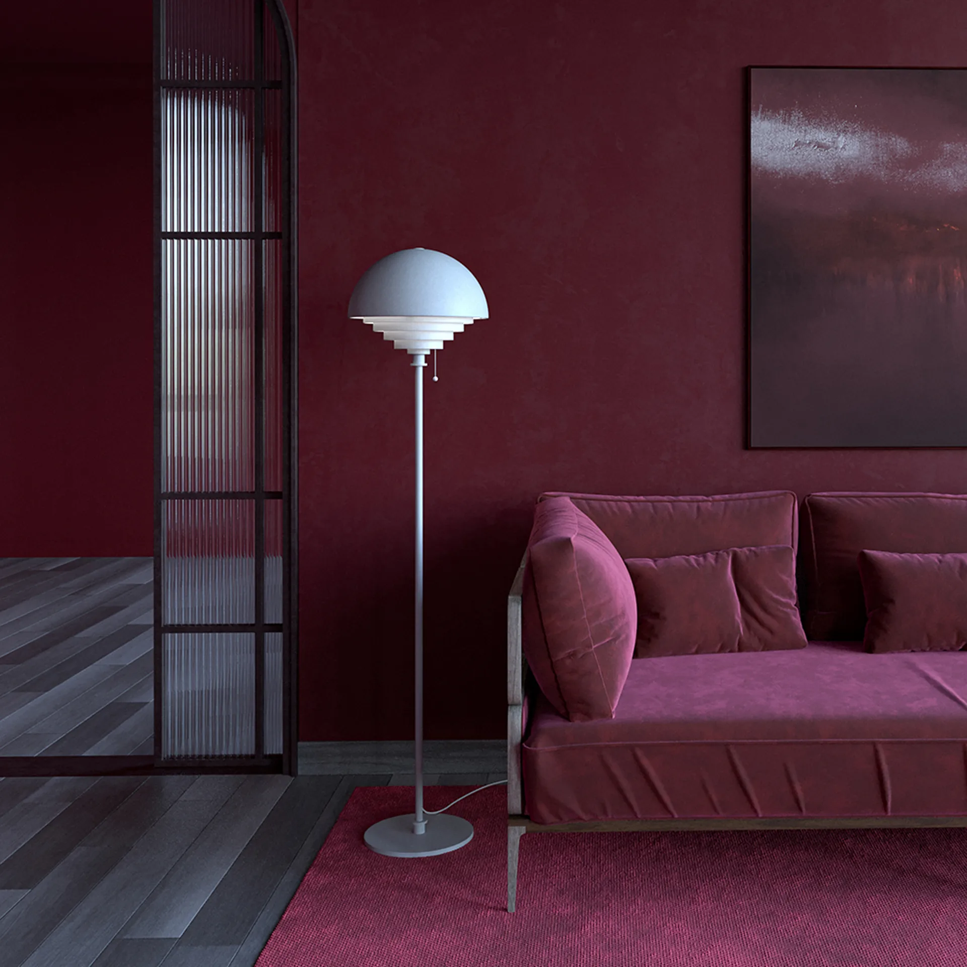 Lampada da pavimento Motown 150 cm, Bianco Herstal