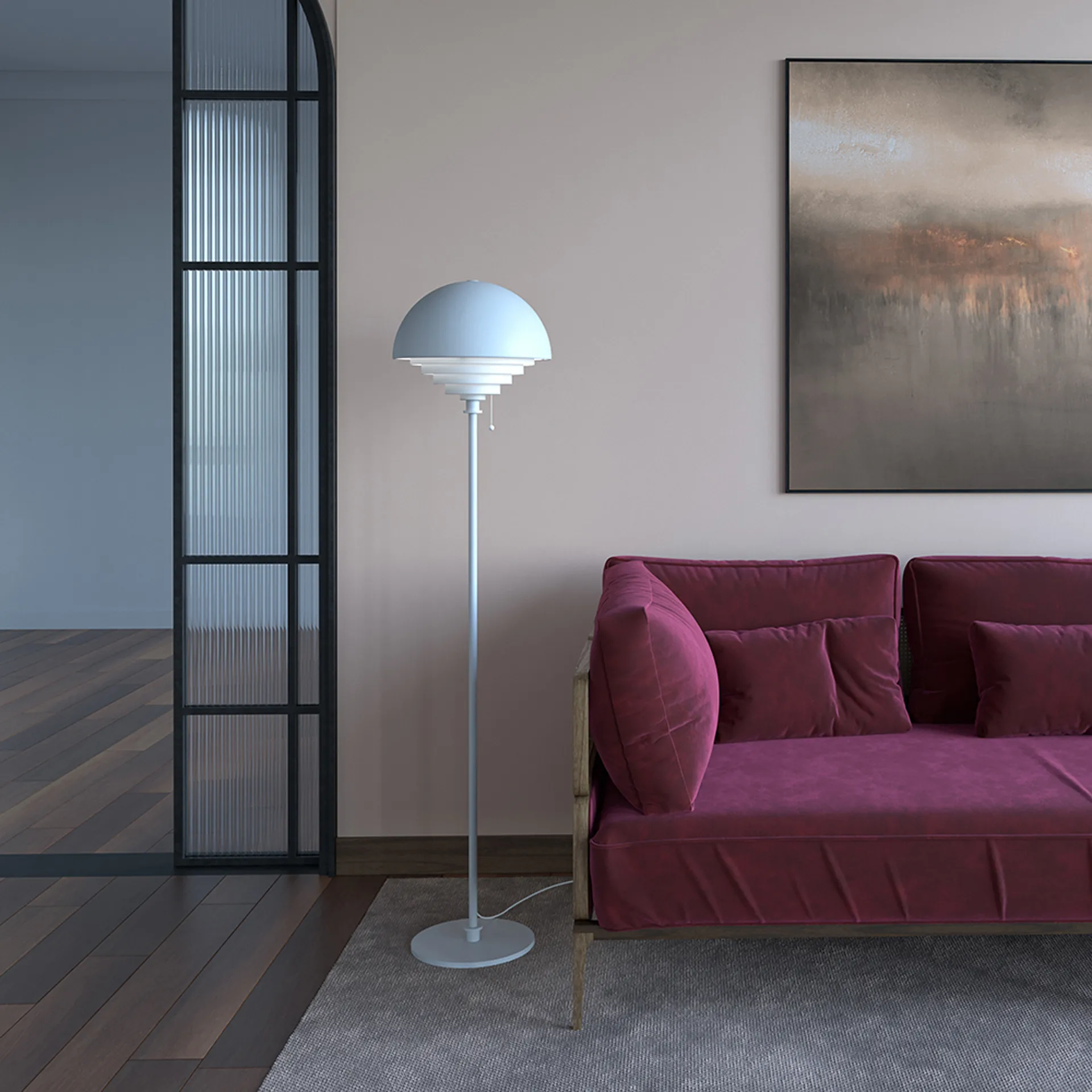 Lampada da pavimento Motown 150 cm, Bianco Herstal