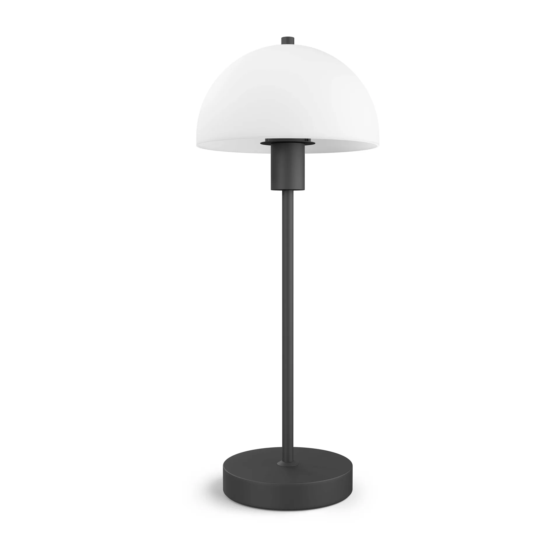 Lampada da tavolo Vienda 50 cm, nero-vetro opalino Herstal