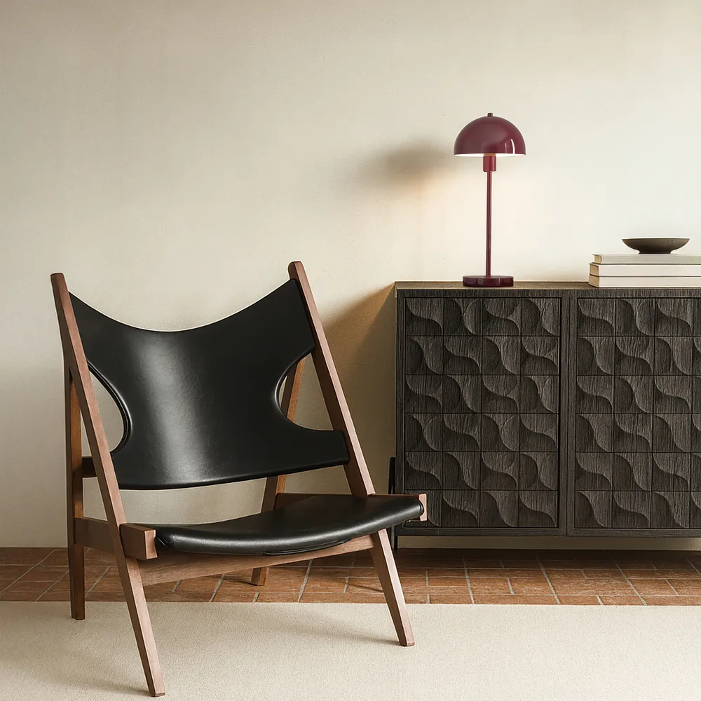 Lampada da tavolo Vienda, Rosso Valentino Herstal