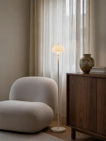 Lampada da terra Vienda - Vetro opalino bianco - Herstal