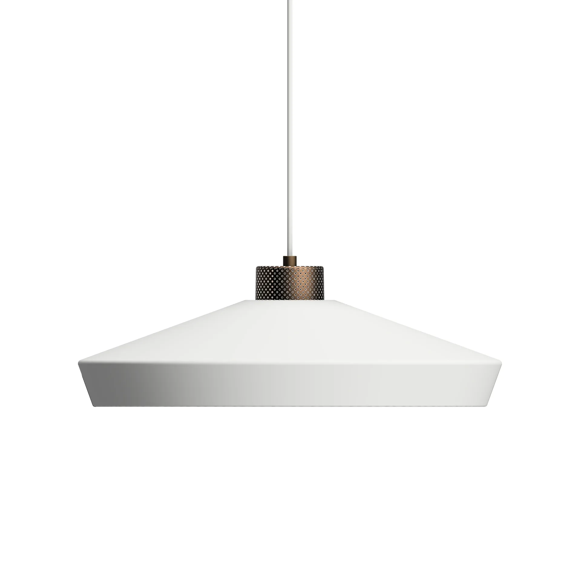 Lampadario Edge grande, Bianco opaco-bronzo Herstal