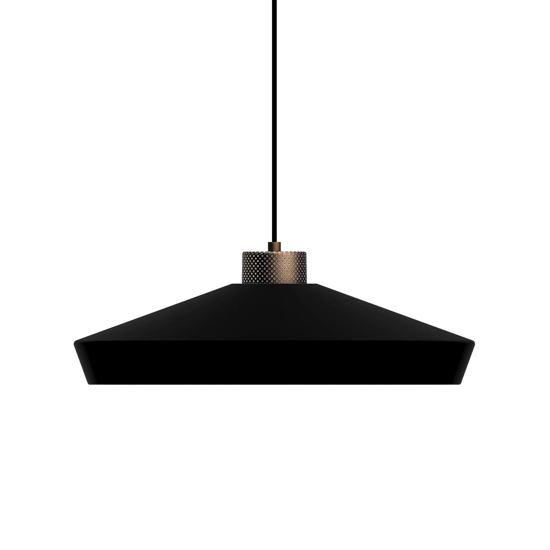 Lampadario Edge grande, Nero opaco-bronzo Herstal