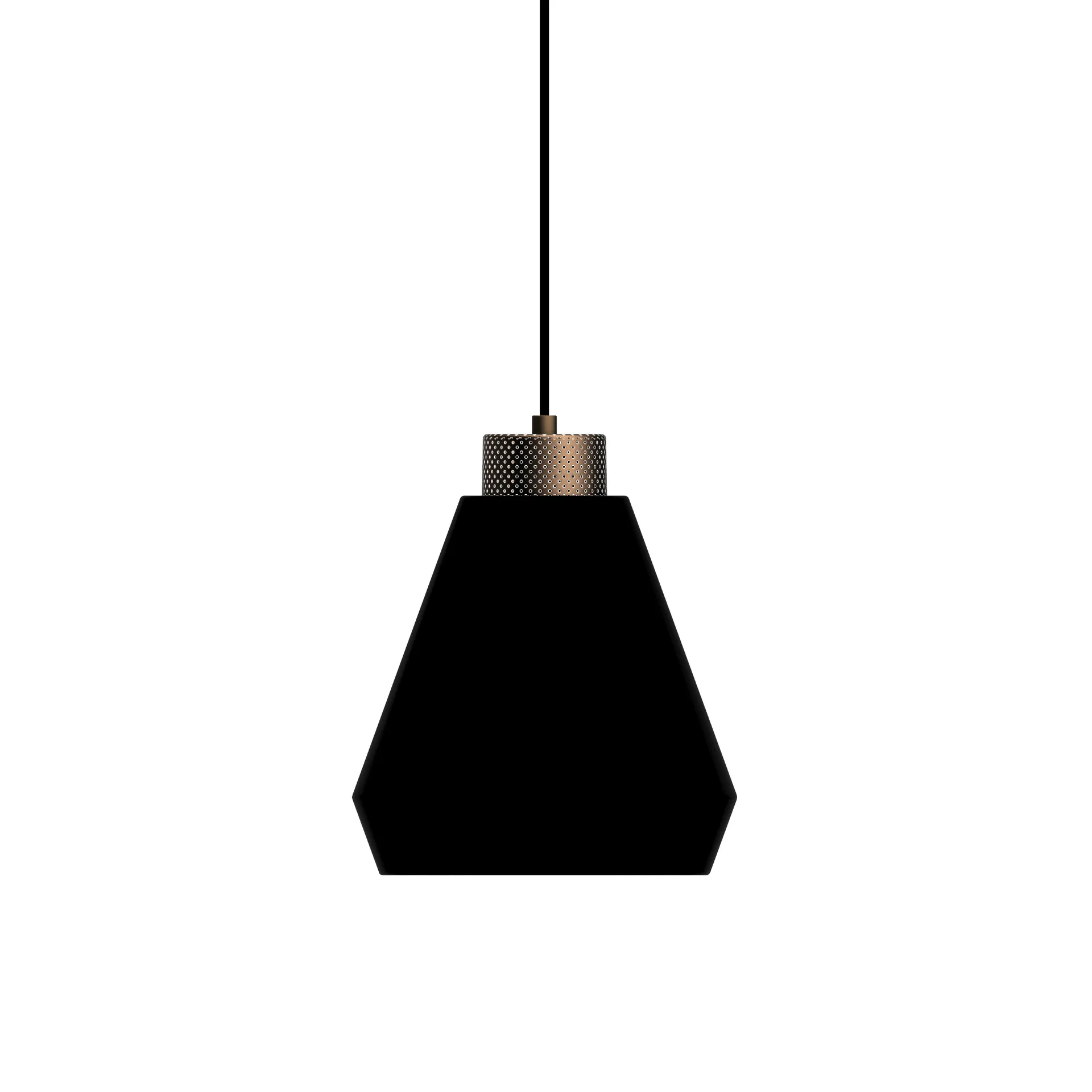 Lampadario Edge medio, Nero opaco-bronzo Herstal