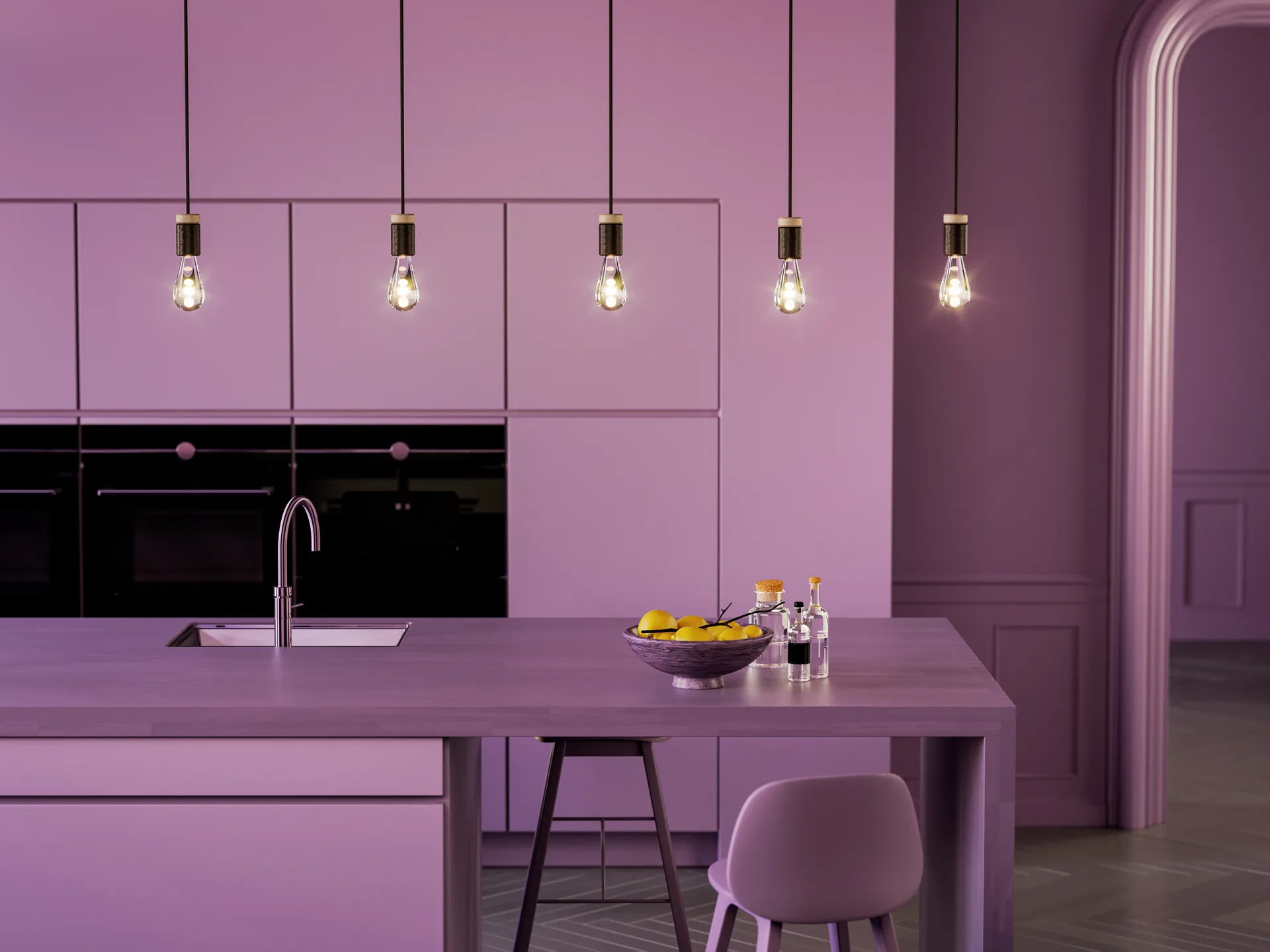 Lampadario Holder , Nero opaco Herstal