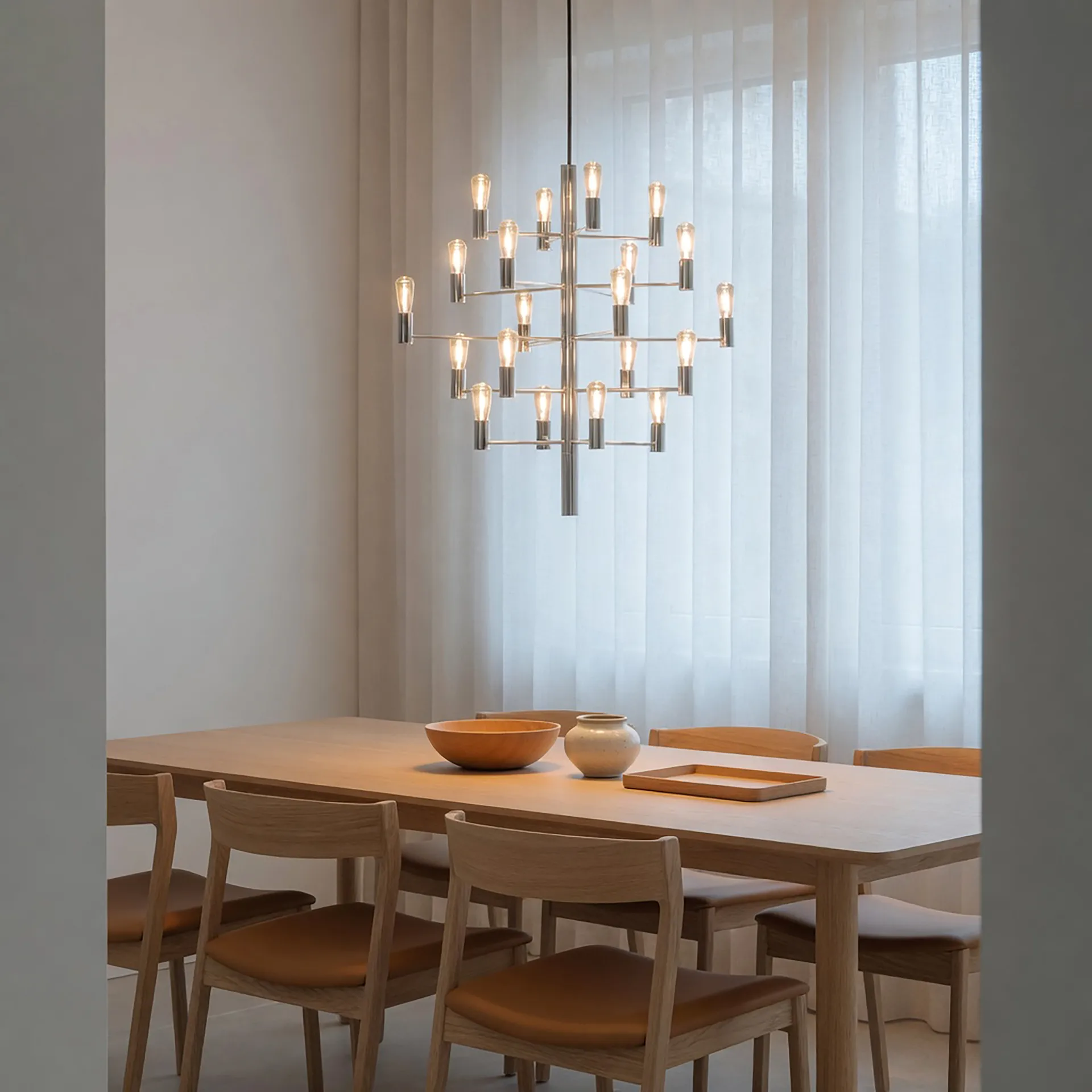Lampadario Manola con 20 luci, cromo Herstal