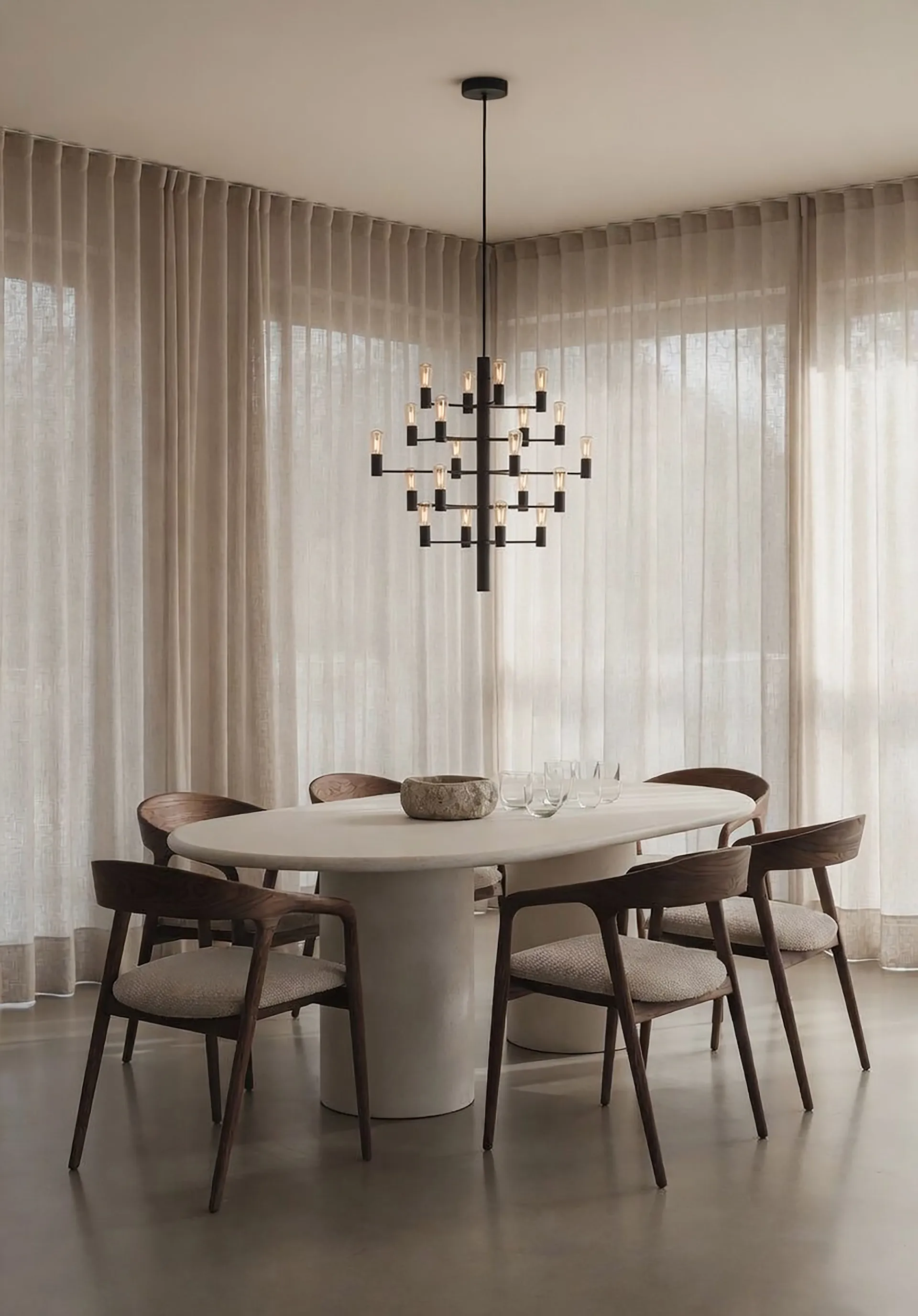 Lampadario Manola con 20 luci, nero Herstal