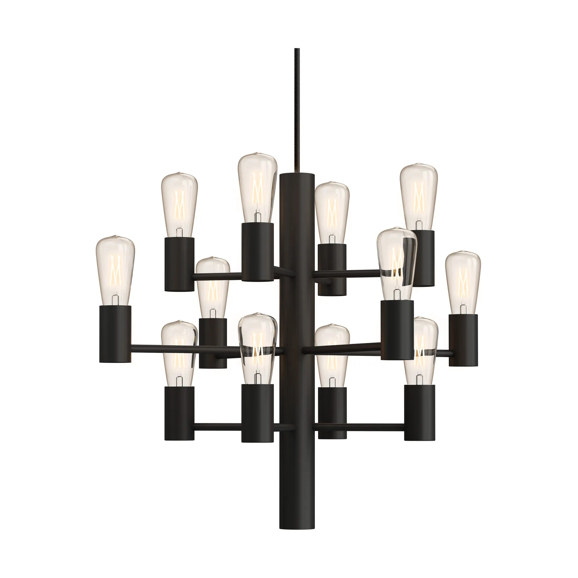 Lampadario Manola Mini 12, Nero Herstal