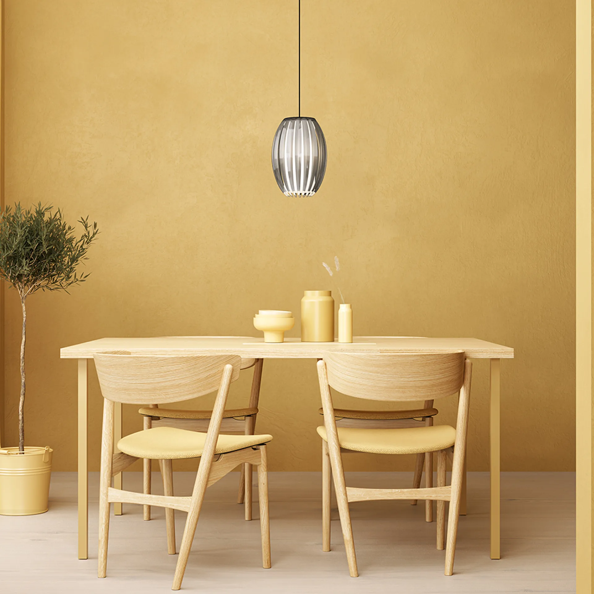 Lampadario Tentacle medio, Nero, tinta affumicata Herstal