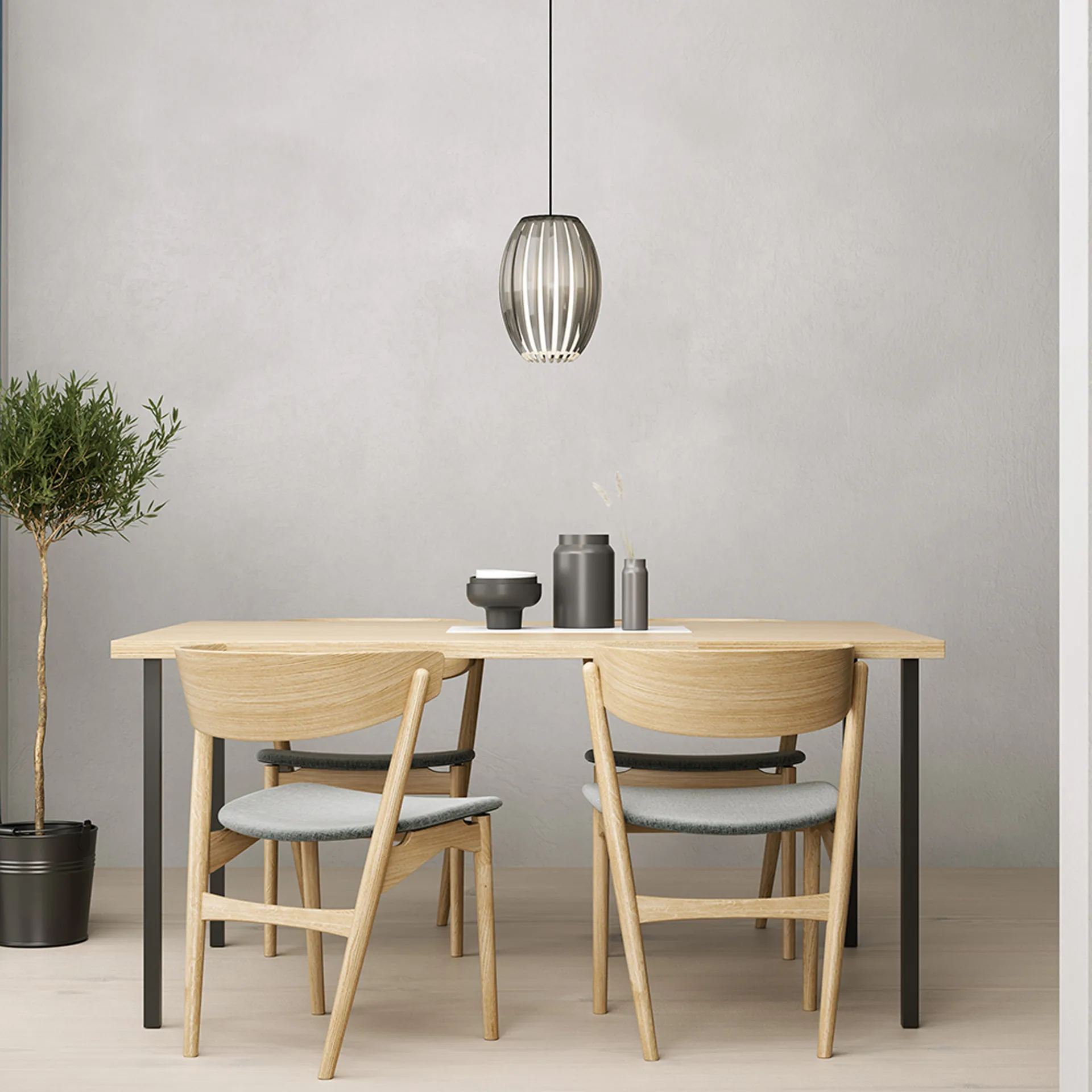 Lampadario Tentacle medio, Nero, tinta affumicata Herstal