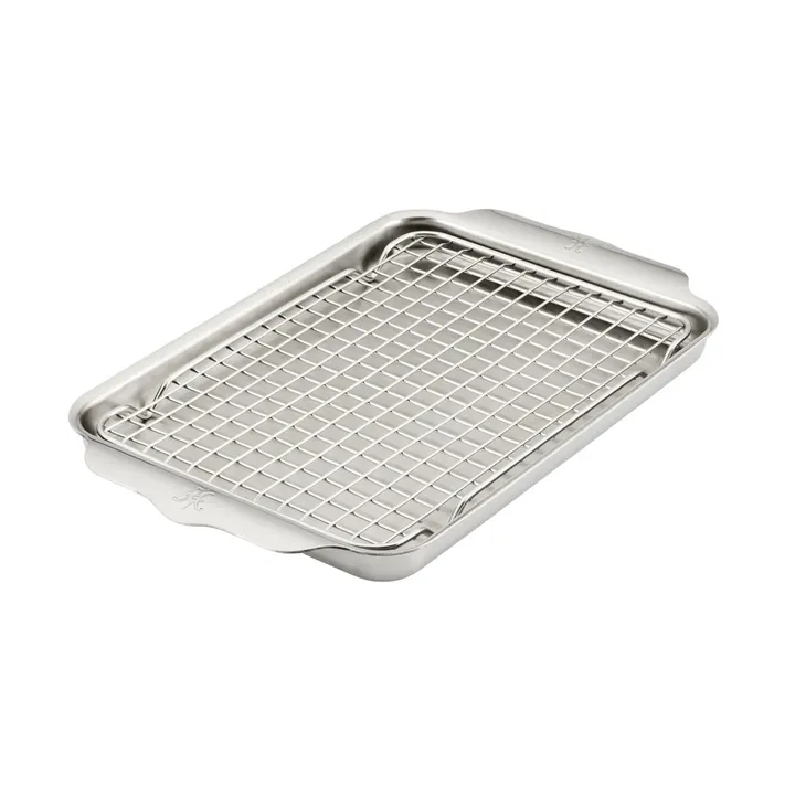 Hestan OvenBond padella quadrata con griglia per forno - Acciaio inossidabile, 24x39 cm - Hestan