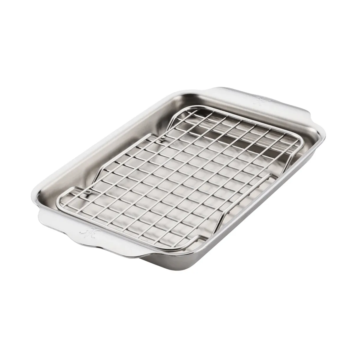 Hestan Ovenbond teglia con griglia di raffreddamento, Acciaio inox, 16,8x28,8 cm Hestan