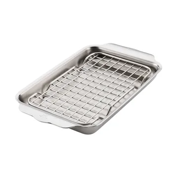 Hestan Ovenbond teglia con griglia di raffreddamento - Acciaio inox, 16,8x28,8 cm - Hestan