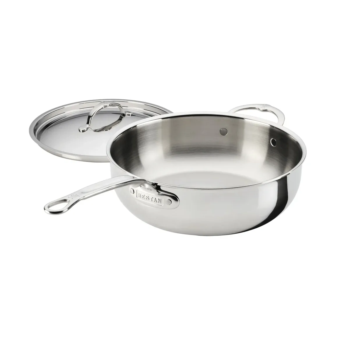 Hestan ProBond Luxe padella universale con coperchio, Acciaio inox, maniglia di supporto Hestan