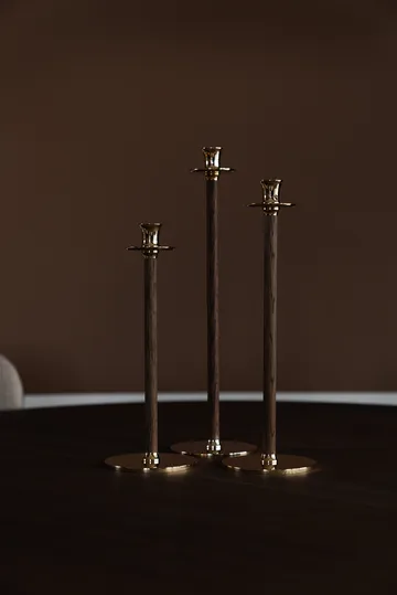 Candelabro Alto Basso 30 cm - Ottone - Hilke Collection