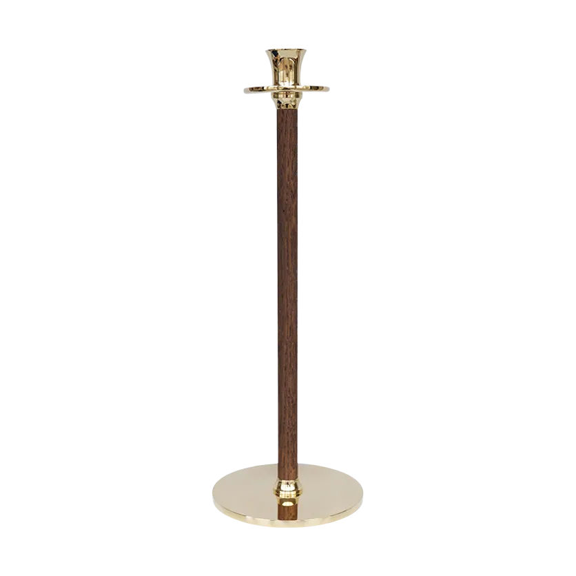 Candelabro Alto Basso 35 cm, Ottone Hilke Collection