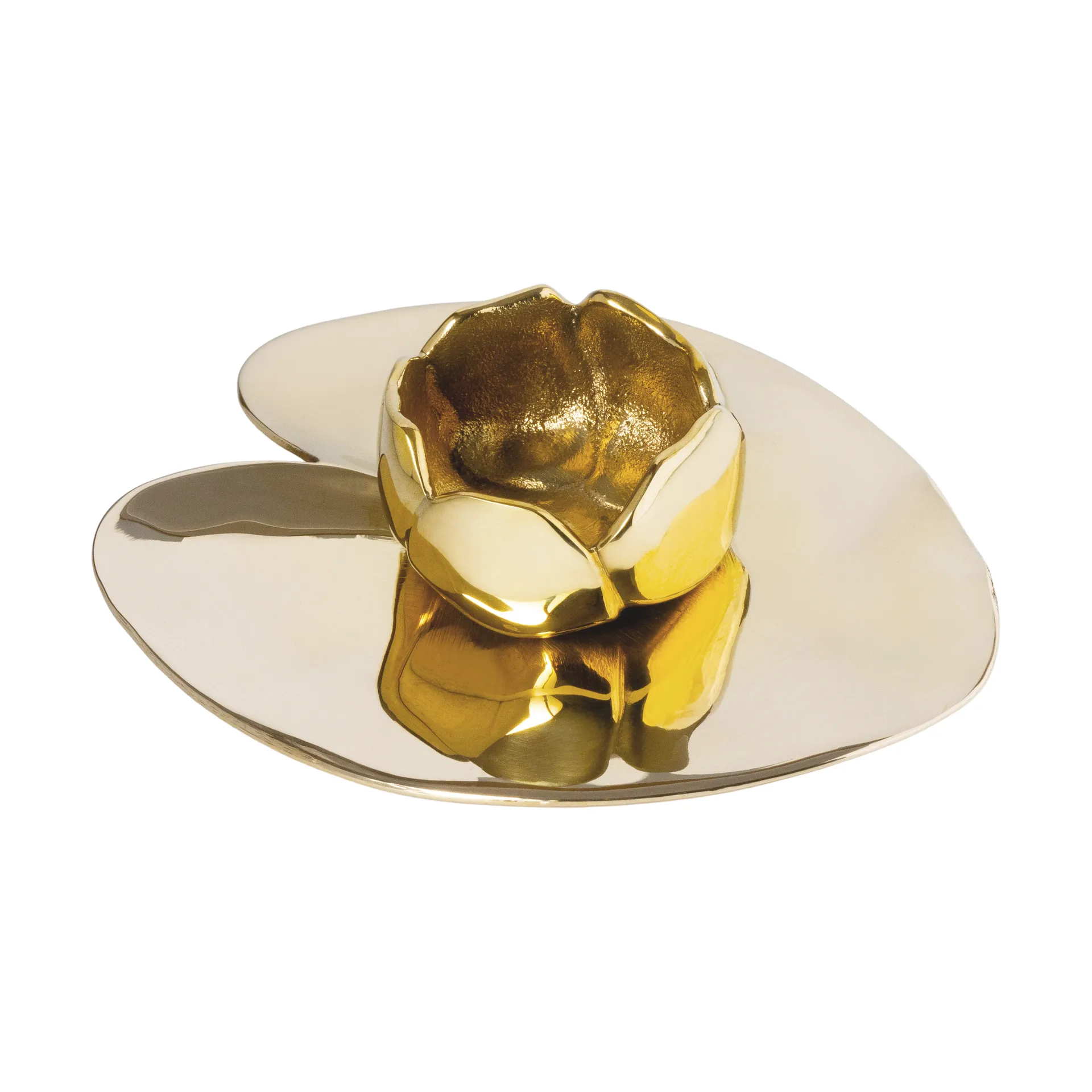 Candelabro Ninfea piccola, Ottone nichelato Hilke Collection