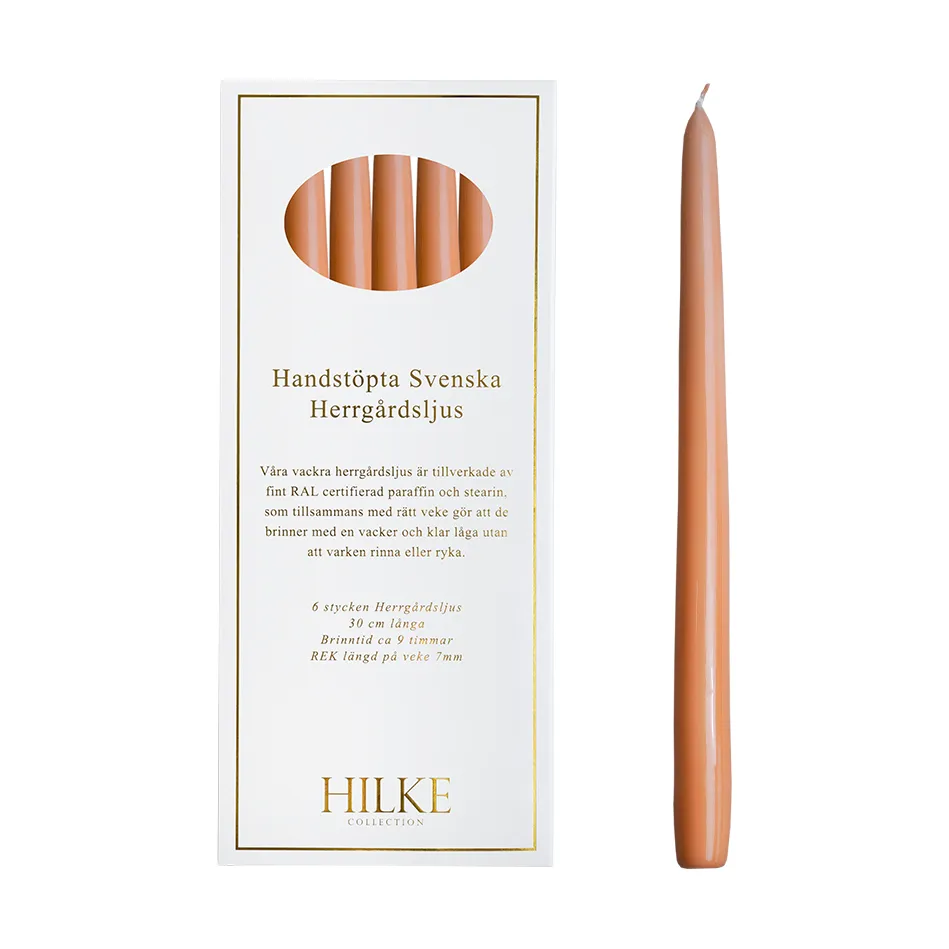 Candele Herrgårdsljus 30 cm confezione da 6, Albicocca Hilke Collection