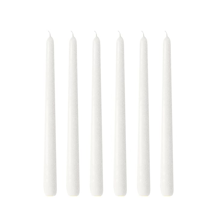 Candele Herrgårdsljus 30 cm confezione da 6 - Bianco perlato Lucido - Hilke Collection