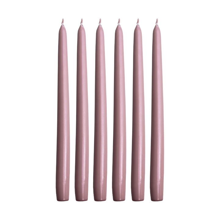 Candele Herrgårdsljus 30 cm confezione da 6 - Rosa Metallico - Hilke Collection