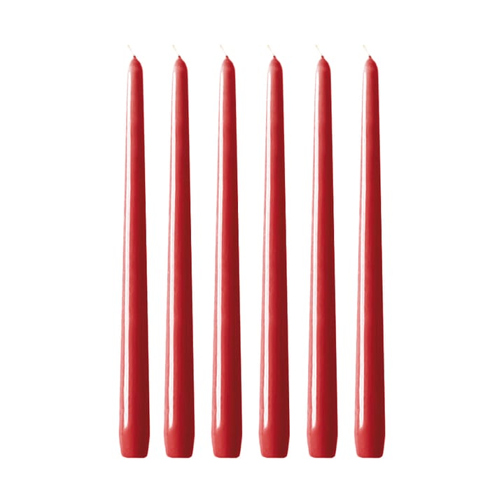 Candele Herrgårdsljus 30 cm confezione da 6 - Rosso lucido - Hilke Collection