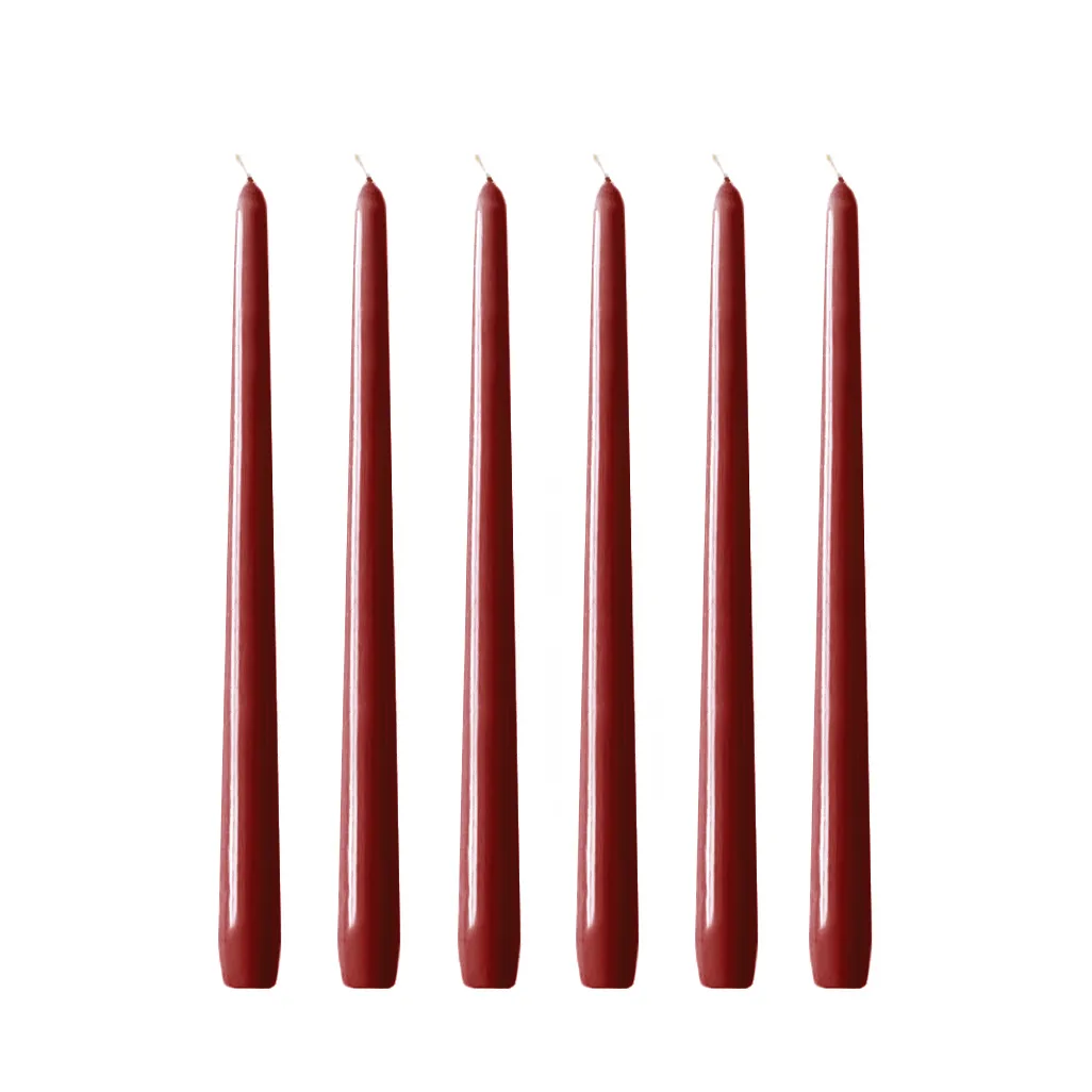 Candele Herrgårdsljus 30 cm confezione da 6, Rosso Vino Lucido Hilke Collection