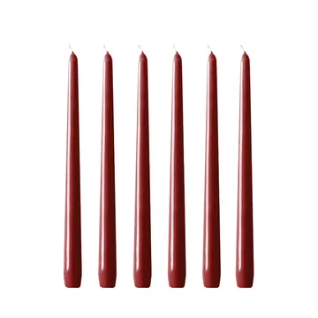 Candele Herrgårdsljus 30 cm confezione da 6 - Rosso Vino Lucido - Hilke Collection