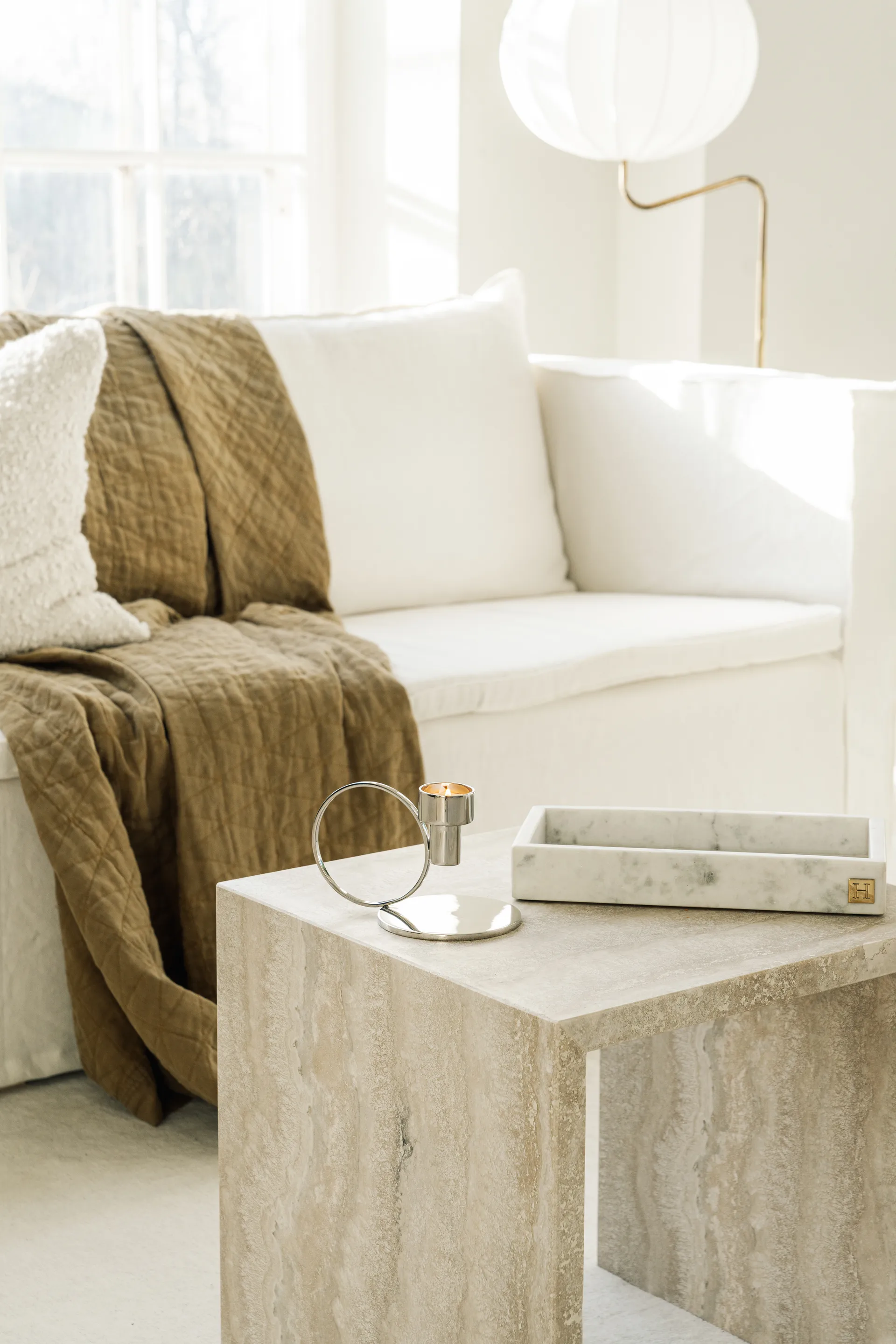 Candeliere Insieme, Ottone nichelato Hilke Collection