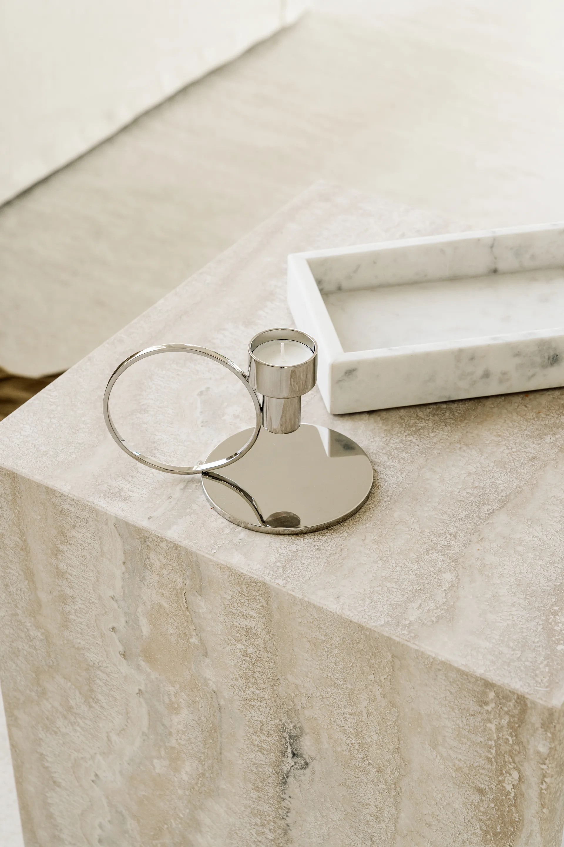 Candeliere Insieme, Ottone nichelato Hilke Collection