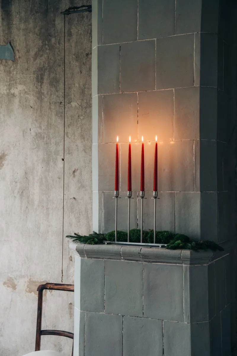 Candelieri Alto , Ottone nichelato Hilke Collection