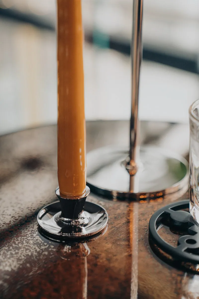 Candelieri bassi Basso, Ottone nichelato Hilke Collection