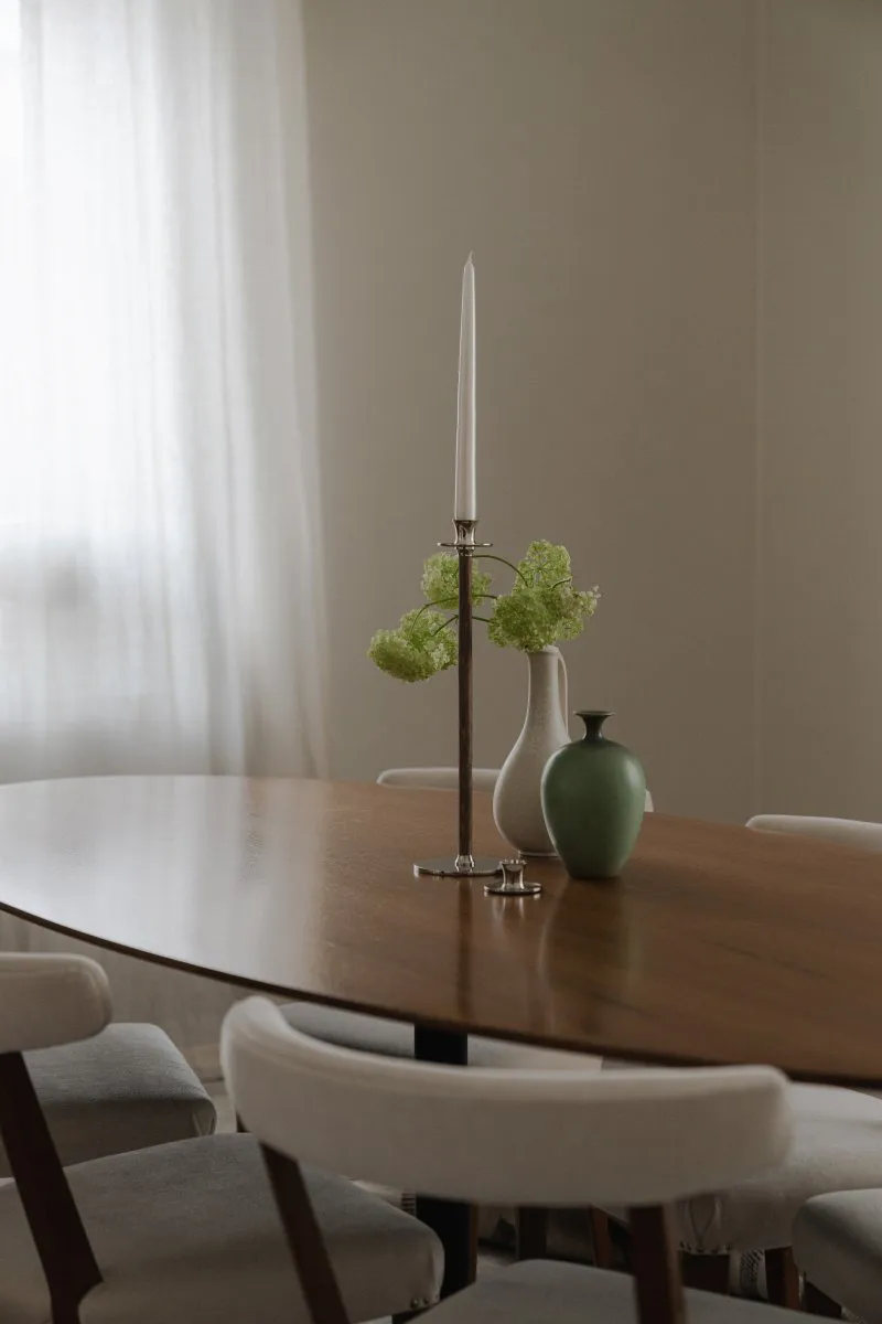 Candelieri bassi Basso, Ottone nichelato Hilke Collection