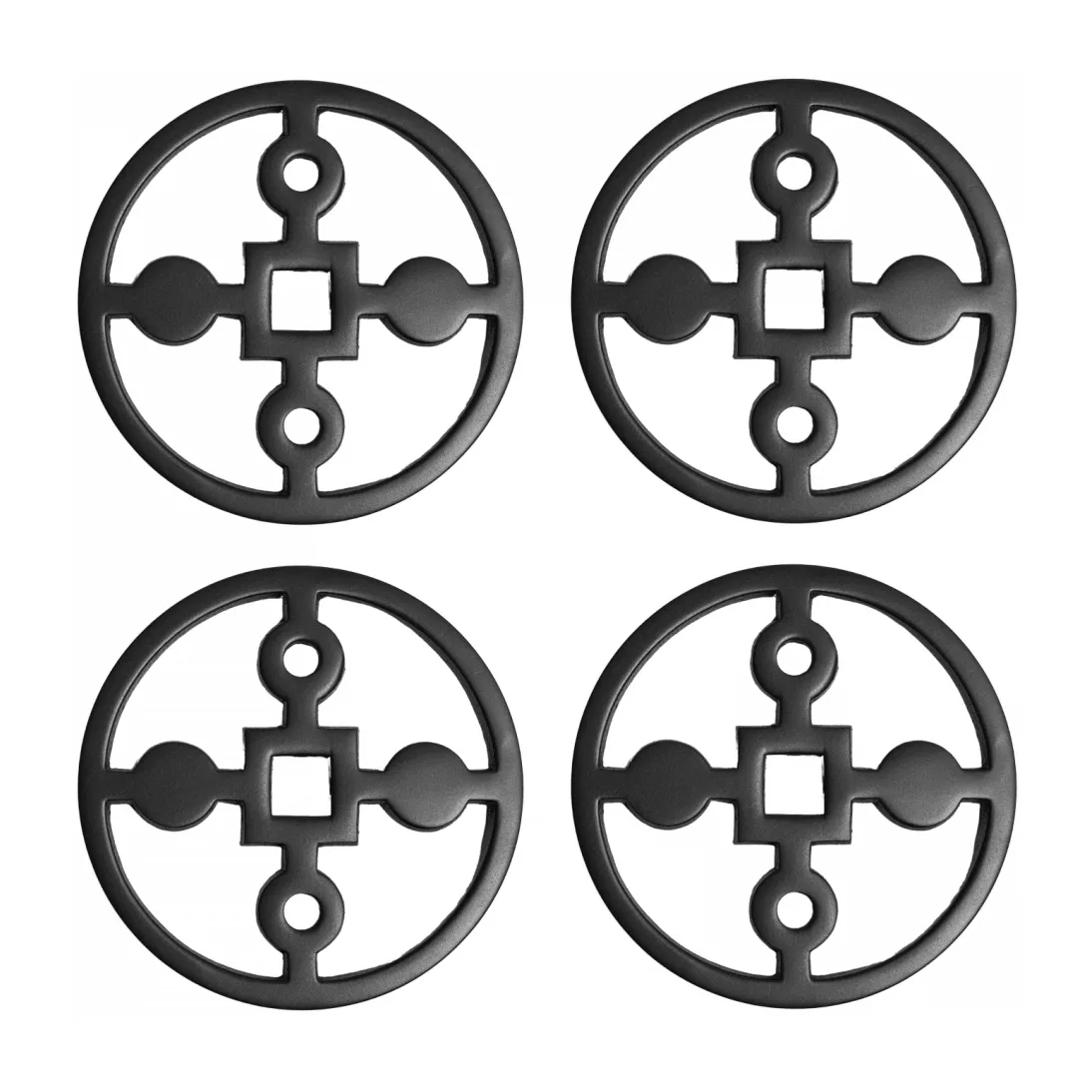 Confezione da 4 sottobicchieri Anima Gemella, Nero Hilke Collection