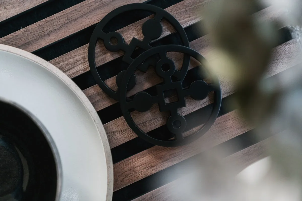 Confezione da 4 sottobicchieri Anima Gemella, Nero Hilke Collection