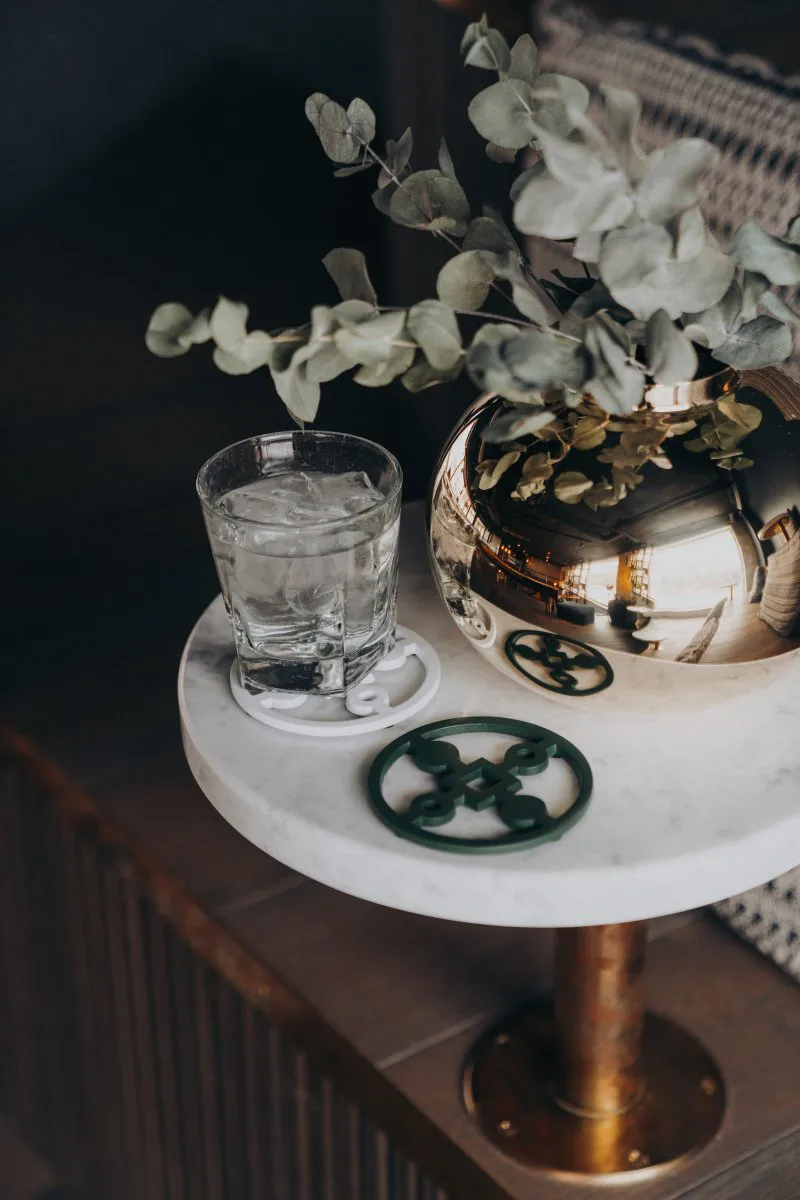 Confezione da 4 sottobicchieri Anima Gemella, Nero Hilke Collection