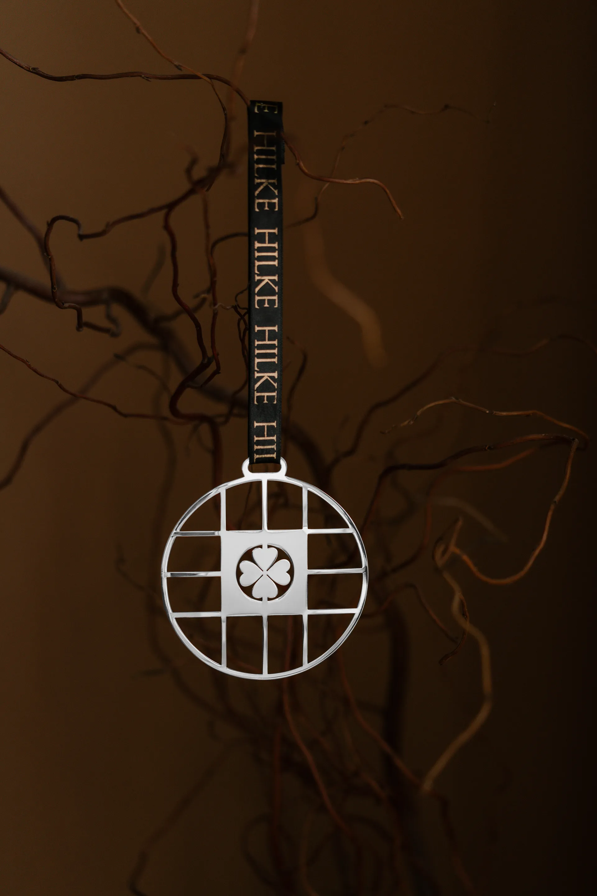 Decorazione per albero di Natale Felicità, Ottone nichelato Hilke Collection