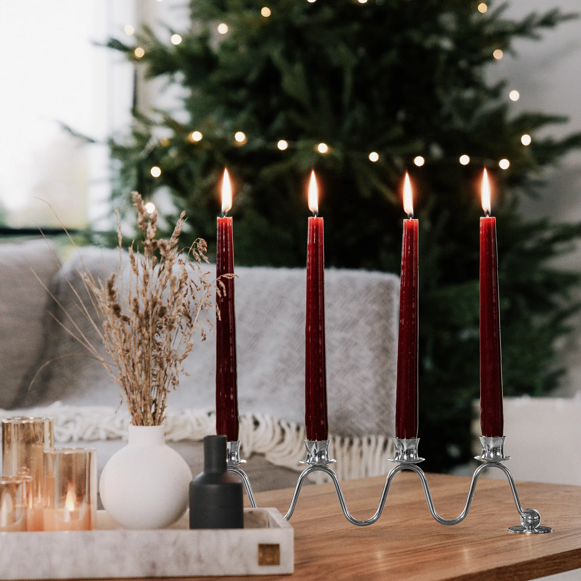 Portacandele dell'Avvento Lignano Sabbiadoro, Ottone nichelato Hilke Collection