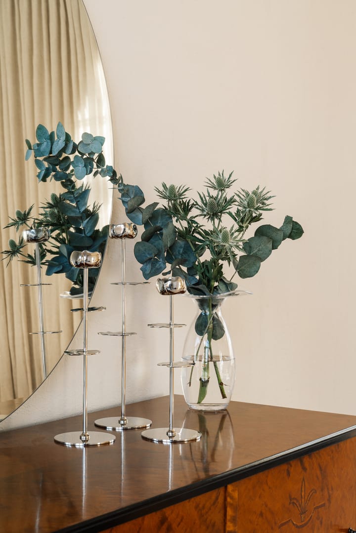 Portacandele Ninfea Alta 40 cm, Ottone nichelato Hilke Collection