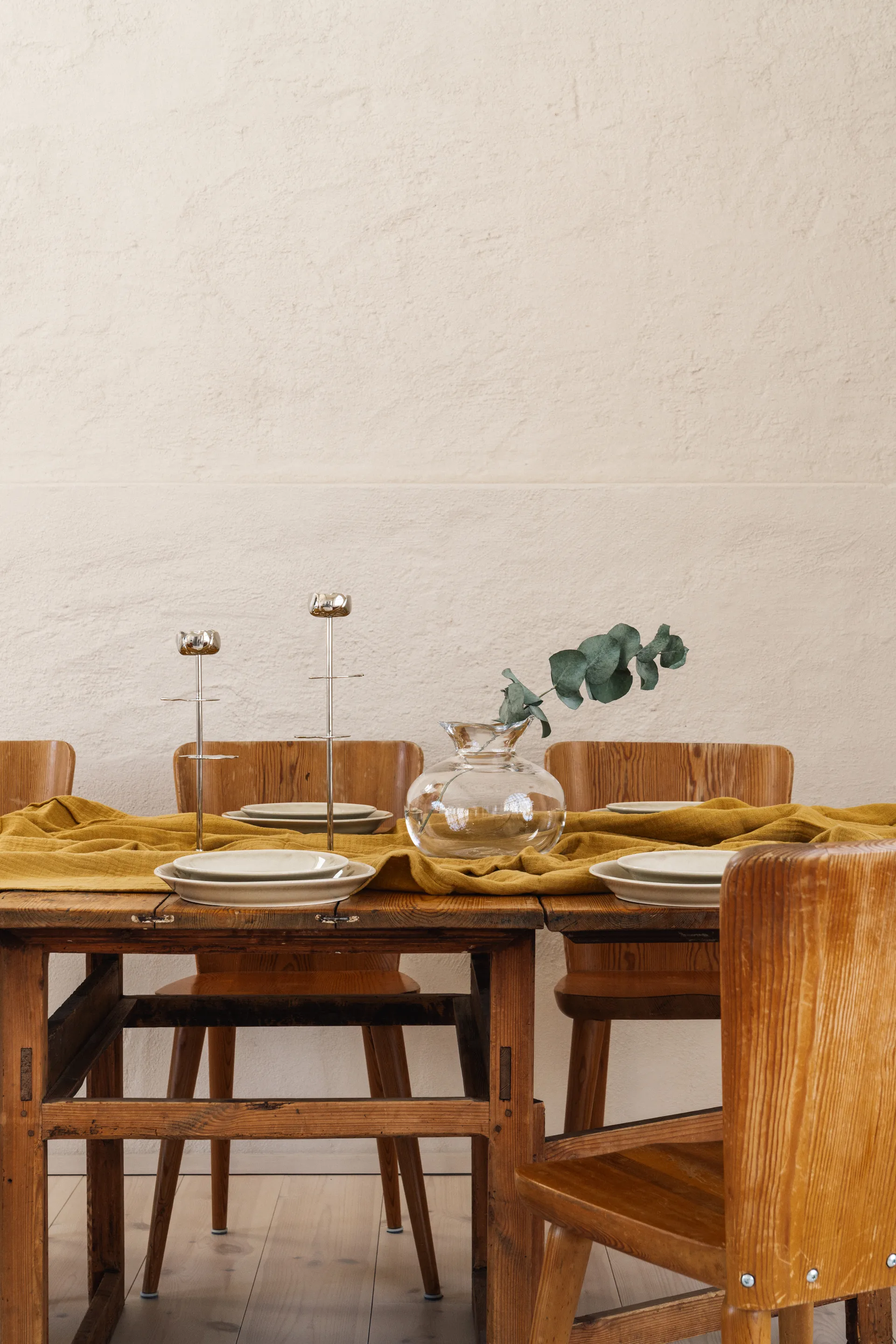 Portacandele Ninfea Alta 40 cm, Ottone nichelato Hilke Collection