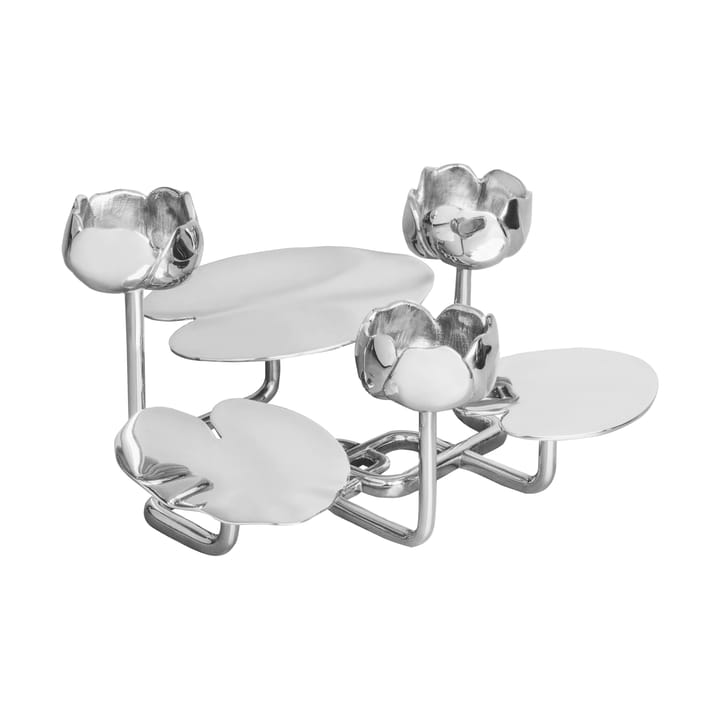 Portacandele Ninfea grande - Ottone nichelato - Hilke Collection