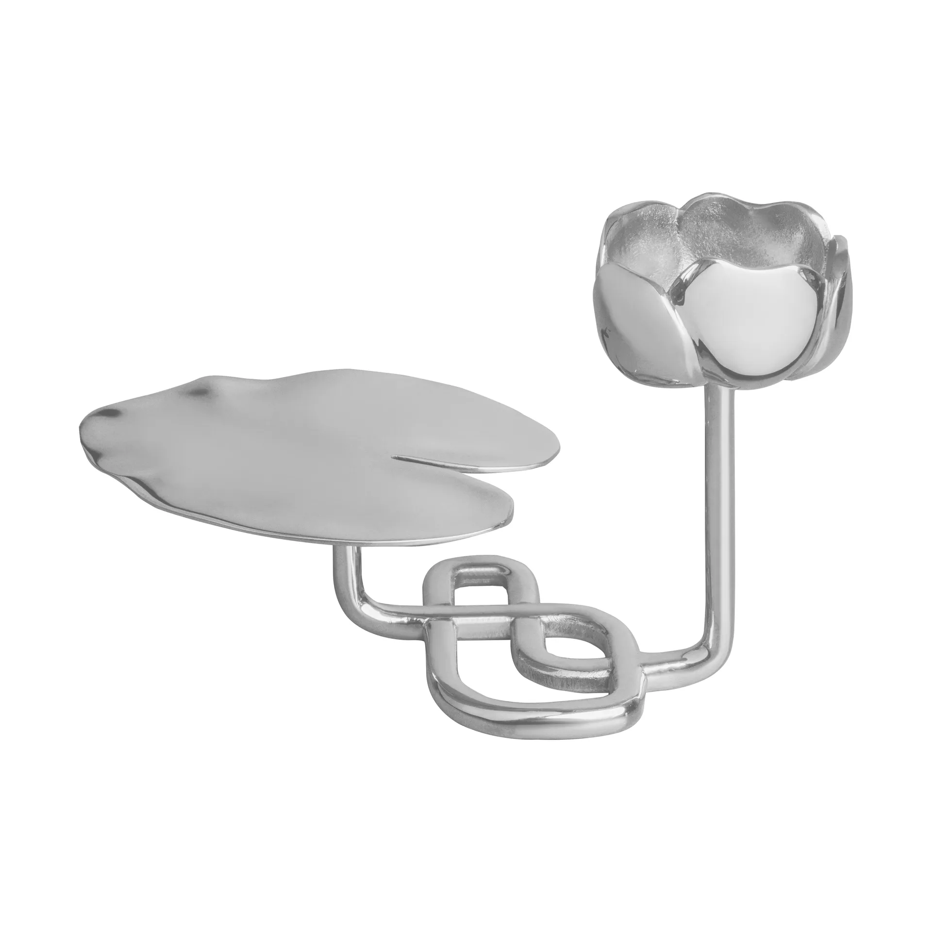 Portacandele Ninfea No.1, Ottone nichelato Hilke Collection