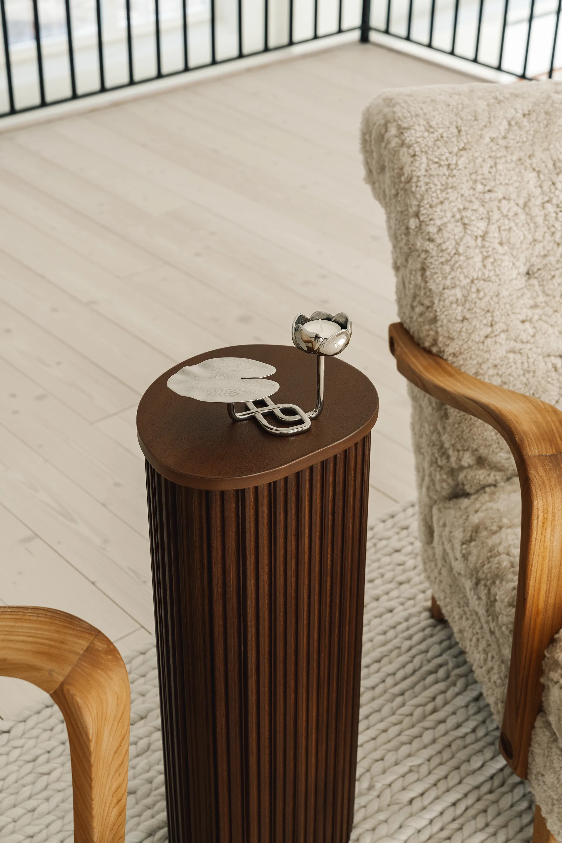 Portacandele Ninfea No.1, Ottone nichelato Hilke Collection