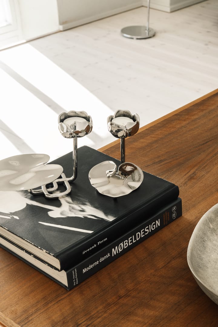 Portacandele Ninfea No.1, Ottone nichelato Hilke Collection