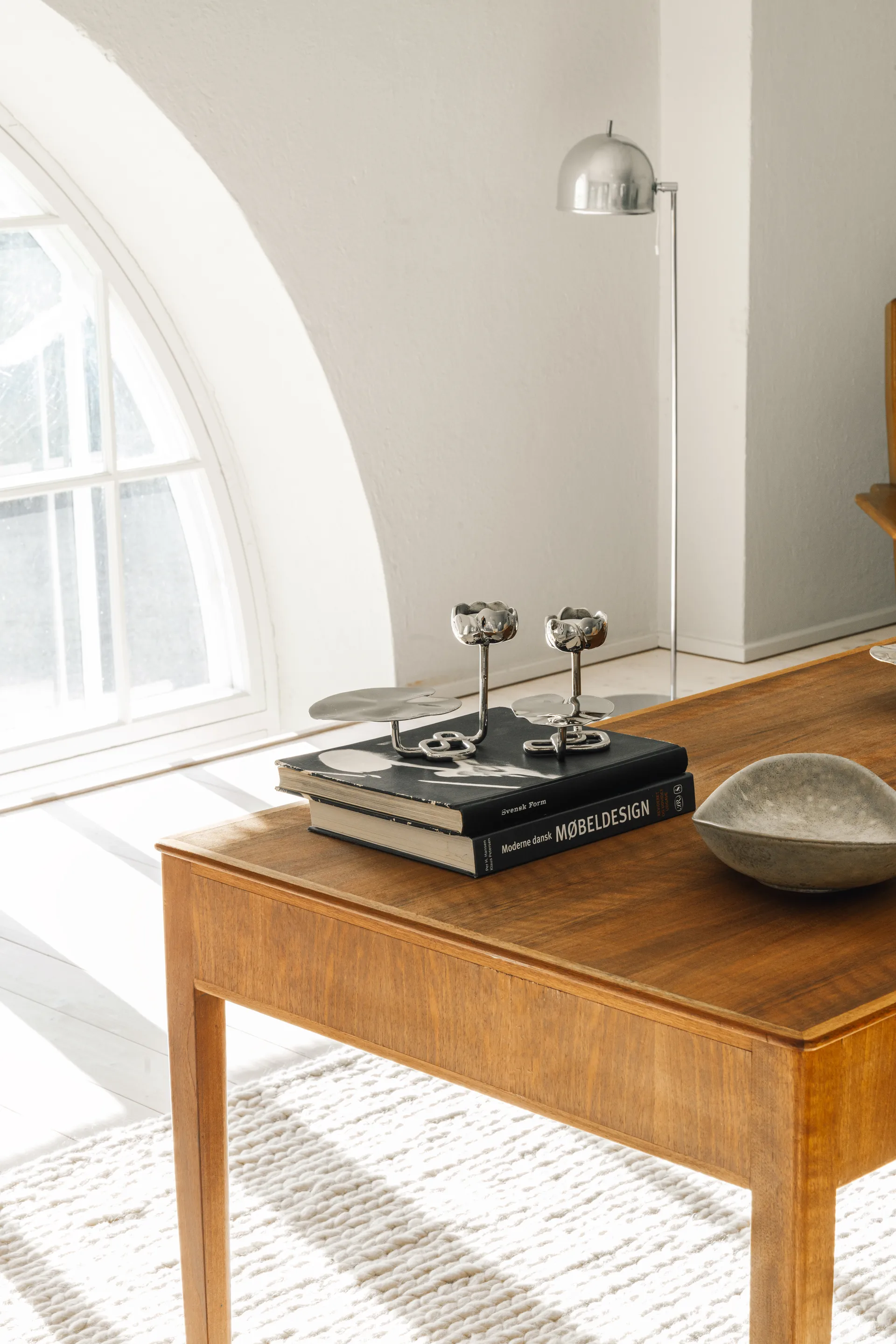 Portacandele Ninfea No.1, Ottone nichelato Hilke Collection