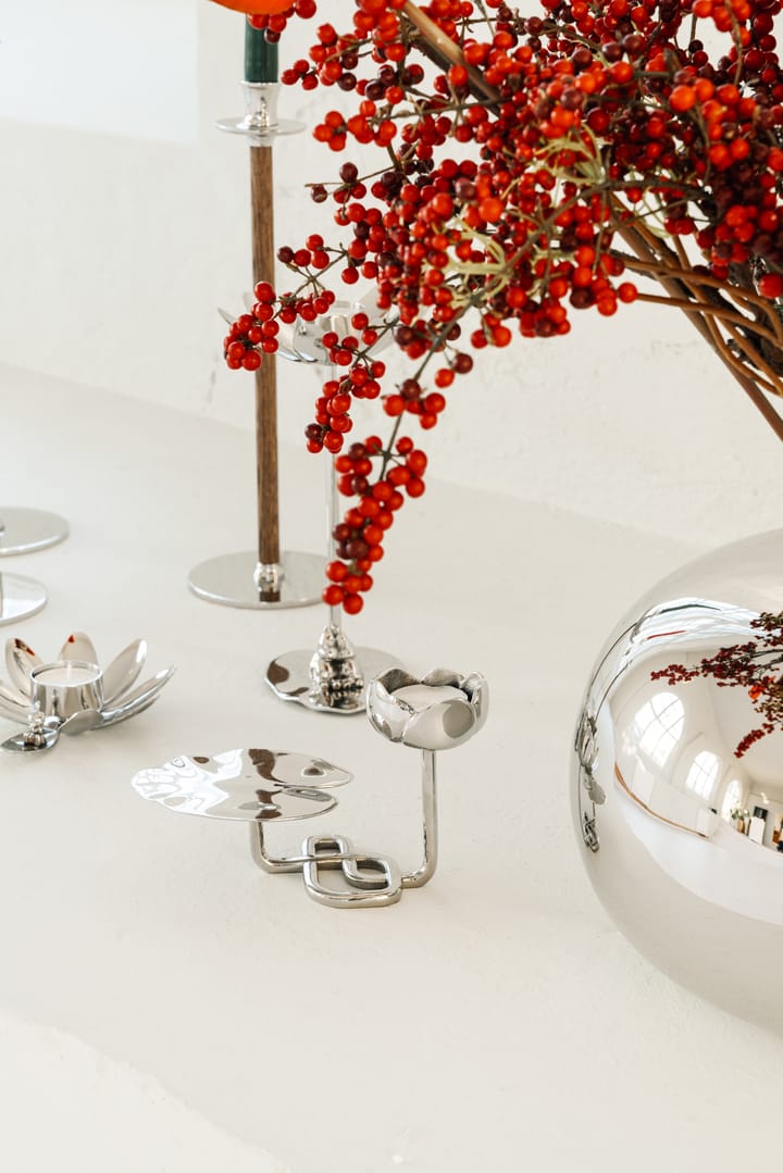 Portacandele Ninfea No.1, Ottone nichelato Hilke Collection