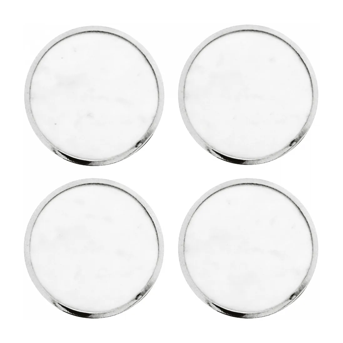 Sottobicchiere Hilke Collection confezione da 4, Marmo bianco - ottone nichelato Hilke Collection