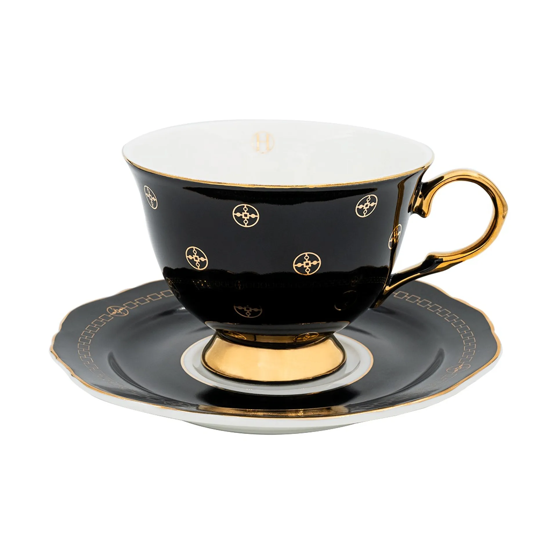 Tazza con piattino Anima Gemella Nero, 22 cl Hilke Collection