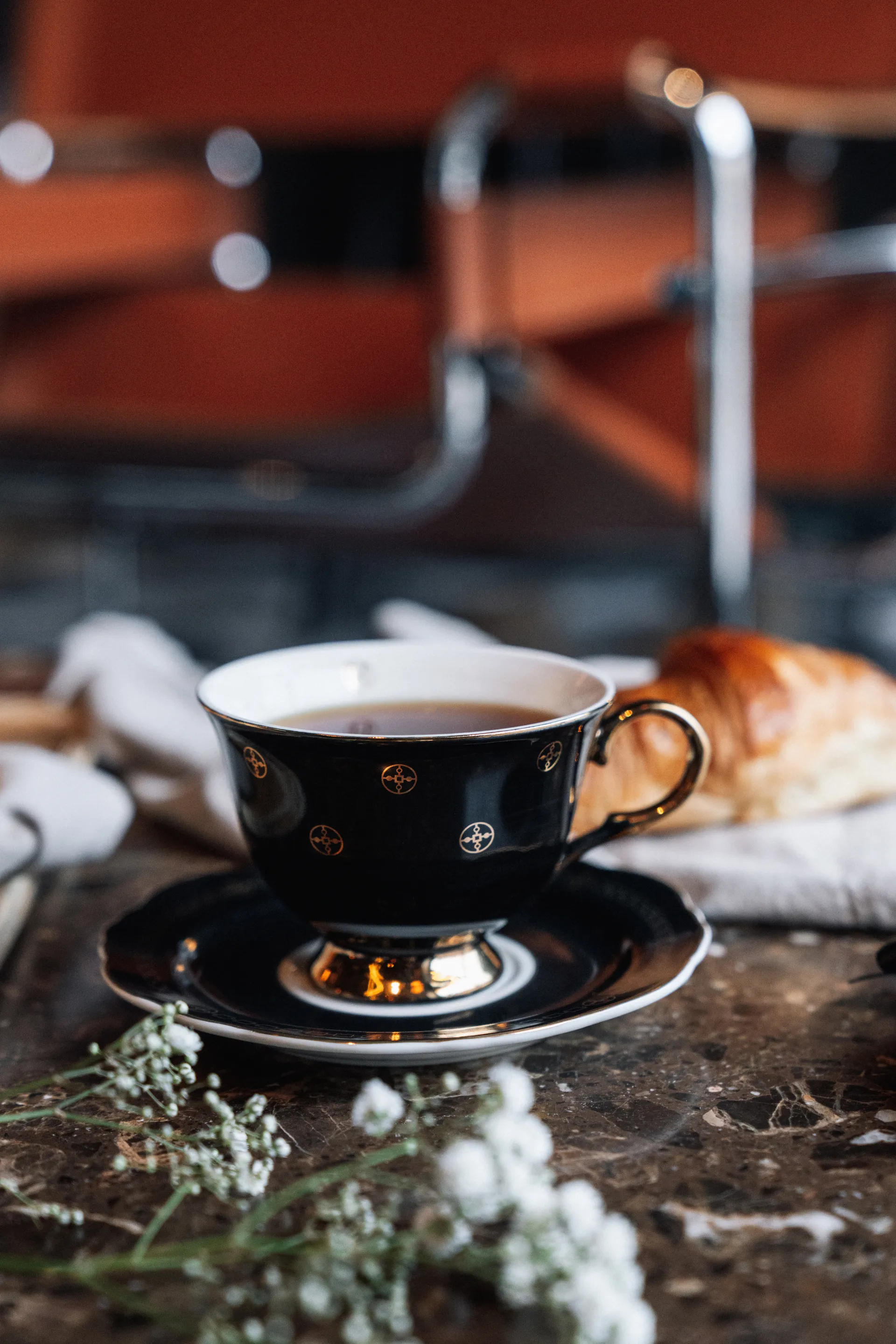 Tazza con piattino Anima Gemella Nero, 22 cl Hilke Collection